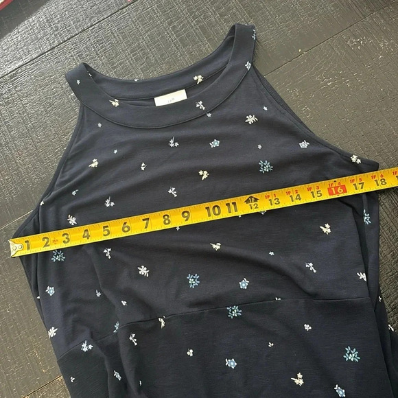 J. Jill Paisley Floral Sleeveless Midi / Maxi Dress in navy blue size M - Picture 6 of 8